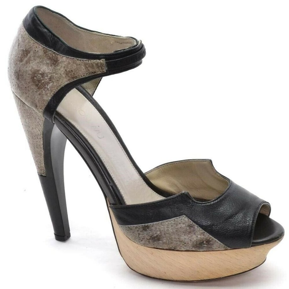 Jason Wu Open Toe Ankle Strap Platform Heels Sz 38 - image 1